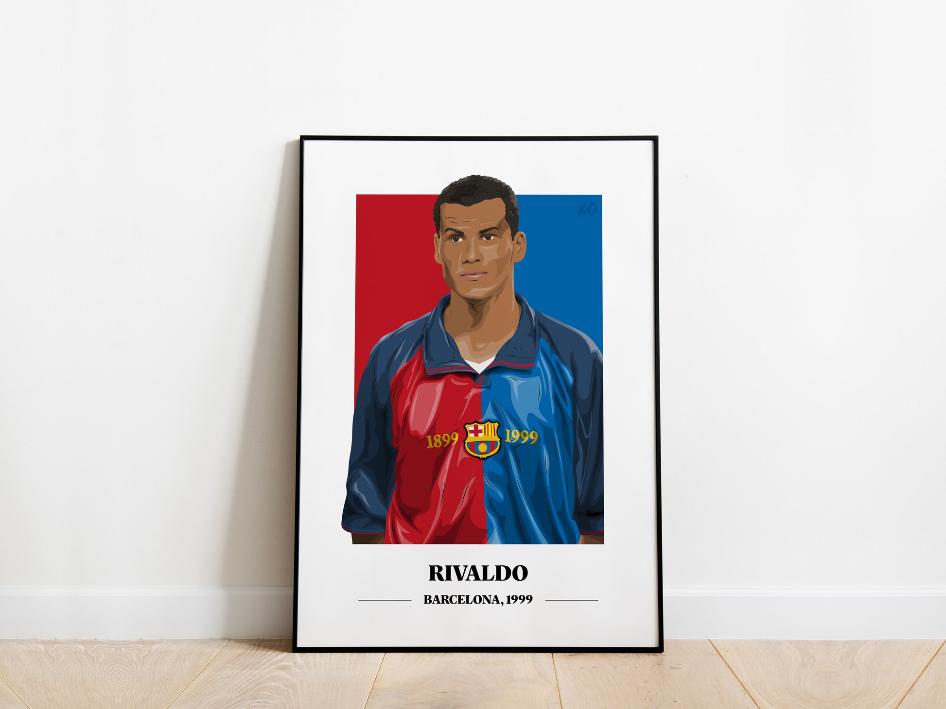 Rivaldo Portrait Barcelona Poster - KDDesigns6