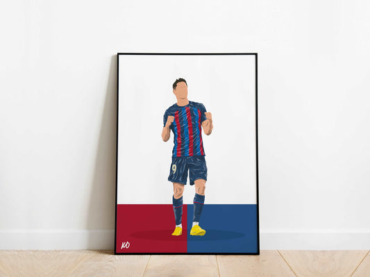 Robert Lewandowski Celebration Barcelona Poster - KDDesigns6