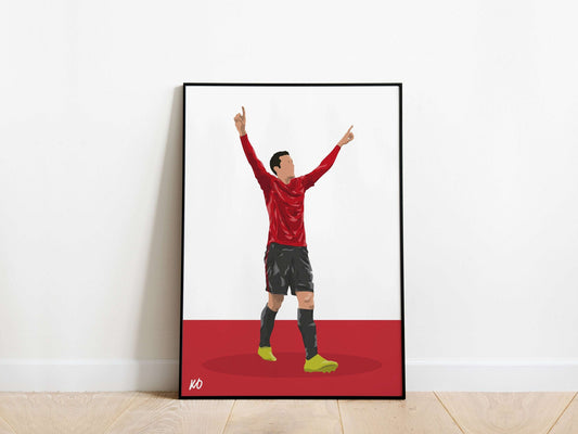 Robin Van Persie Celebration Manchester United Poster - KDDesigns6