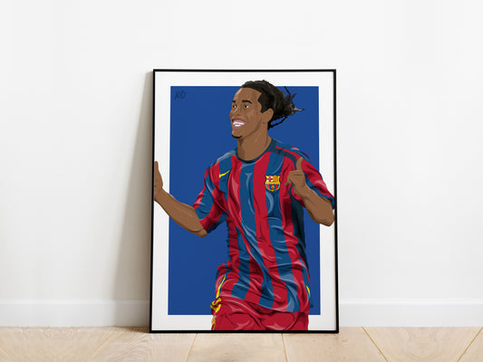 Ronaldinho Celebration Barcelona Poster - KDDesigns6