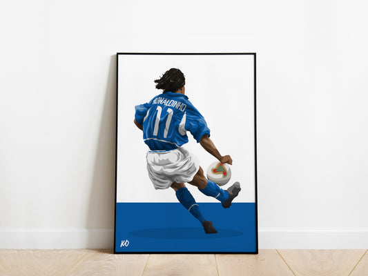 Ronaldinho Freekick World Cup 2002 Brazil Poster - KDDesigns6