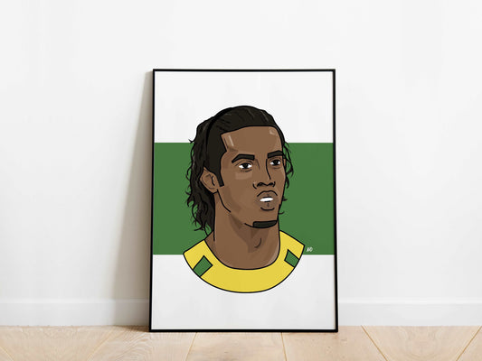 Ronaldinho Portrait 2002 World Cup Brazil Poster - KDDesigns6