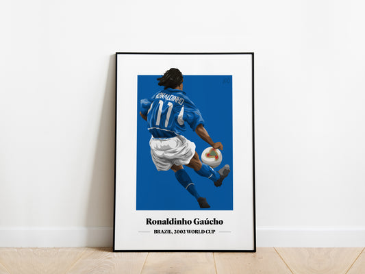 Ronaldinho World Cup 2002 Brazil Poster - KDDesigns6