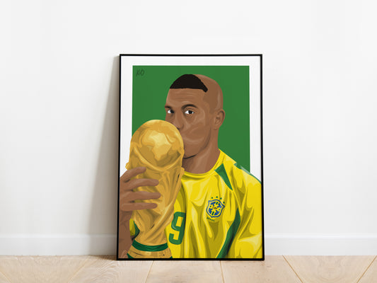 Ronaldo Nazario R9 World Cup Brazil Poster - KDDesigns6