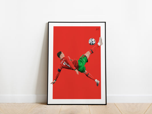 Cristiano Ronaldo Overhead Kick Portugal Poster - KDDesigns6