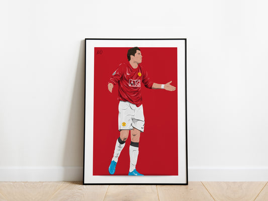 Cristiano Ronaldo 07/08 Celebration Manchester United Poster - KDDesigns6