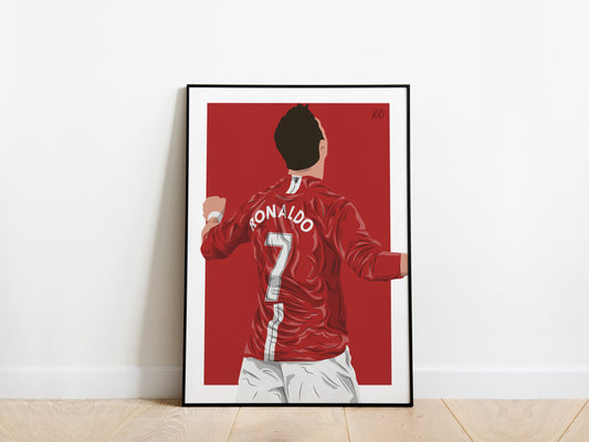 Cristiano Ronaldo Manchester United 08/09 Poster - KDDesigns6