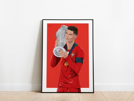 Cristiano Ronaldo Nations League 2019 Trophy Portugal Poster - KDDesigns6