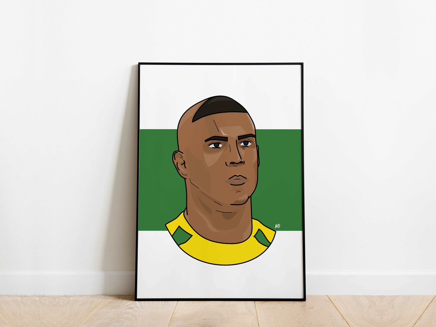 Ronaldo Nazario R9 Portrait Brazil Poster - KDDesigns6