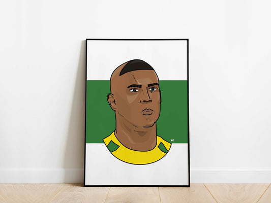 Ronaldo Nazario R9 Portrait 2002 World Cup Brazil Poster - KDDesigns6