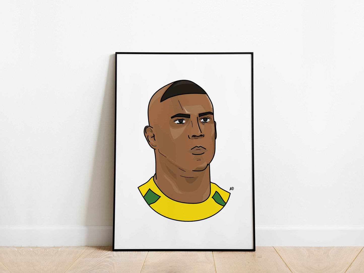 Ronaldo Nazario R9 Portrait Brazil Poster - KDDesigns6