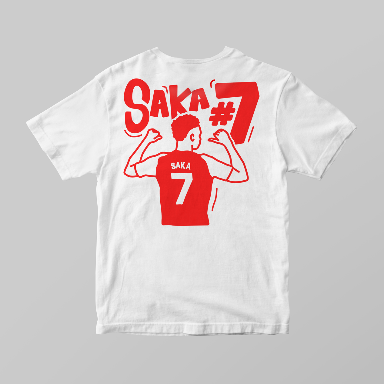 Bukayo Saka Arsenal Illustrated Graphic T-Shirt | Premium Embroidered Tee - KDDesigns6
