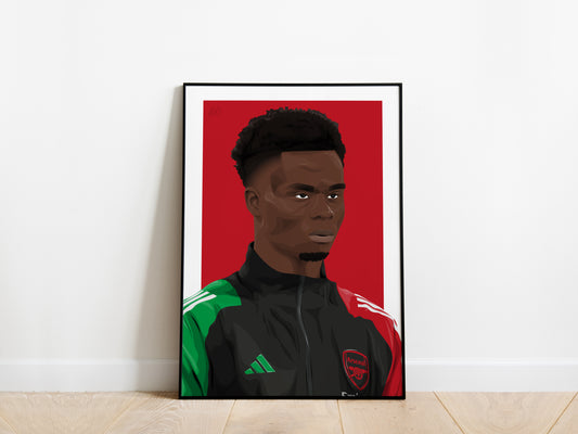 Bukayo Saka 24/25 Portrait Arsenal Poster - KDDesigns6