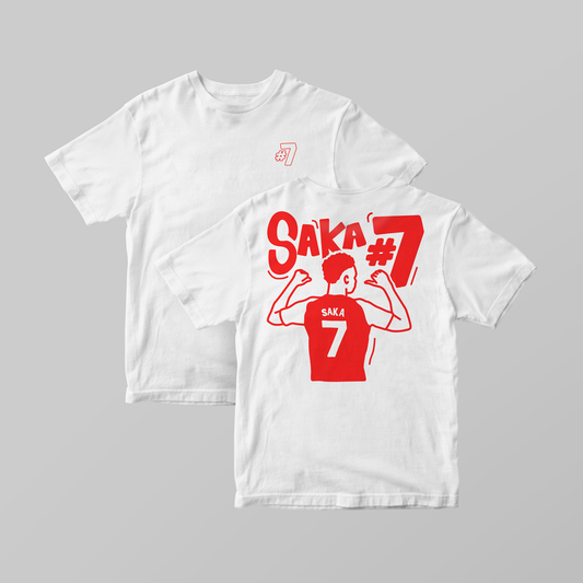 Bukayo Saka Arsenal Illustrated Graphic T-Shirt | Premium Embroidered Tee - KDDesigns6