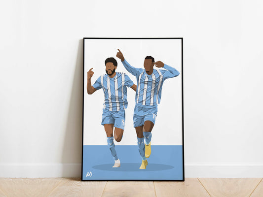 Ellis Simms, Haji Wright Coventry City Poster - KDDesigns6