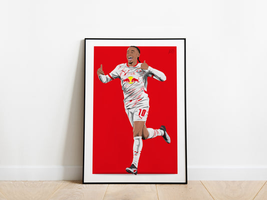Xavi Simons Celebration RB Leipzig Poster - KDDesigns6
