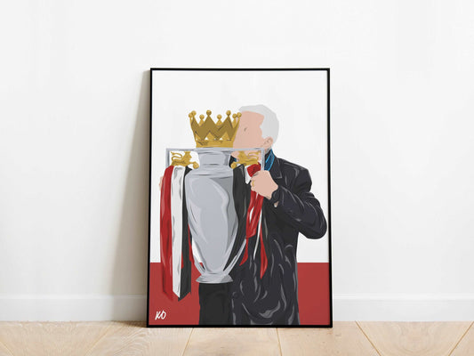 Sir Alex Ferguson Premier League Trophy Manchester United Poster - KDDesigns6