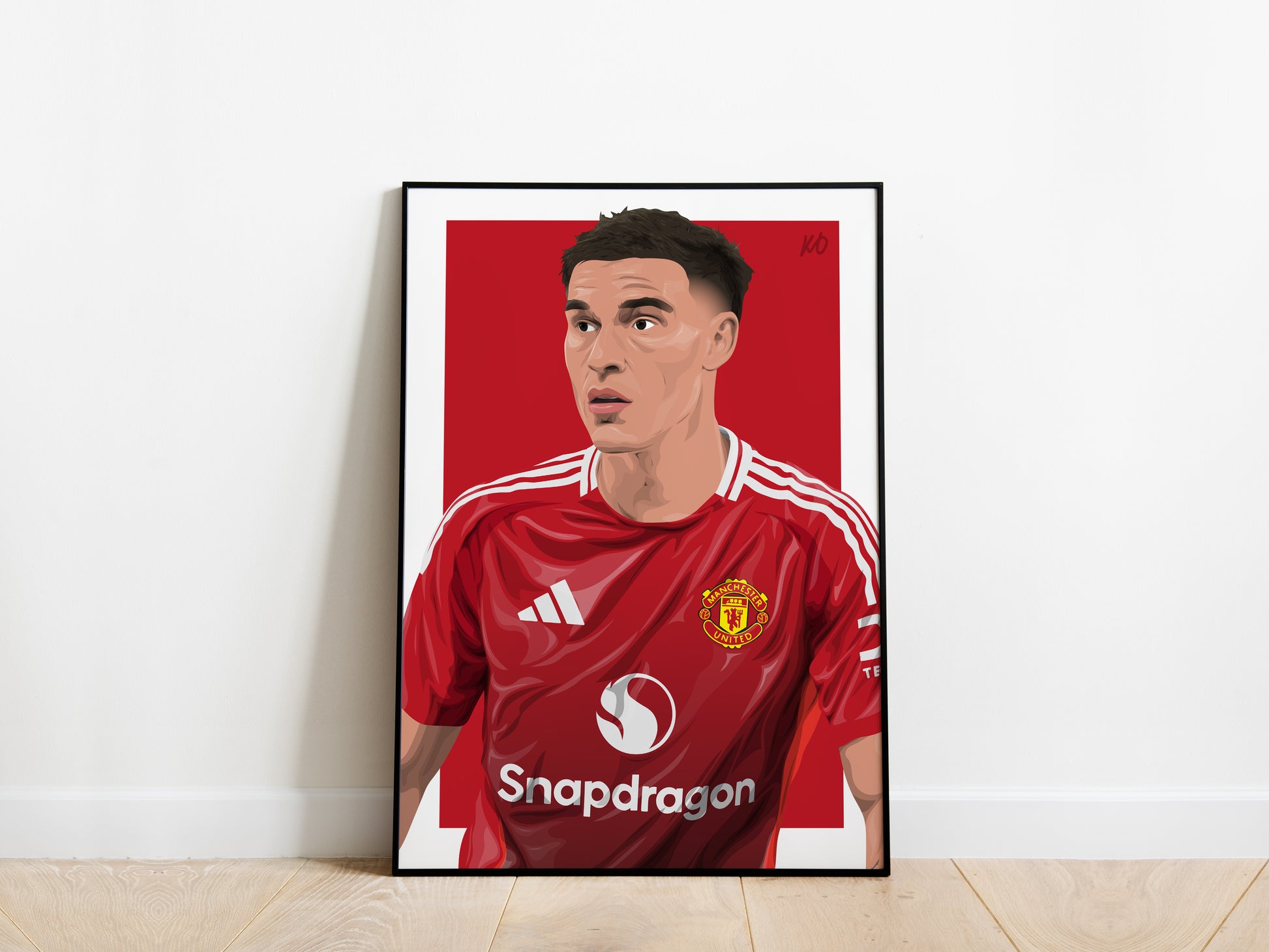 Manuel Ugarte Portrait Manchester United Poster - KDDesigns6