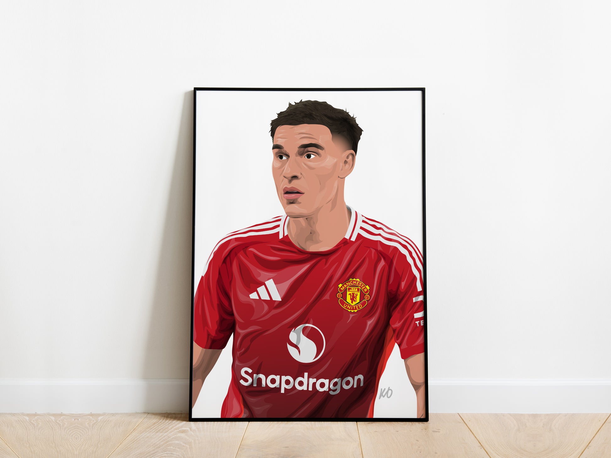 Manuel Ugarte Portrait Manchester United Poster - KDDesigns6
