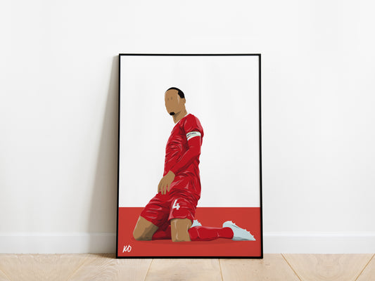 Virgil Van Dijk Kneeslide Liverpool Poster - KDDesigns6