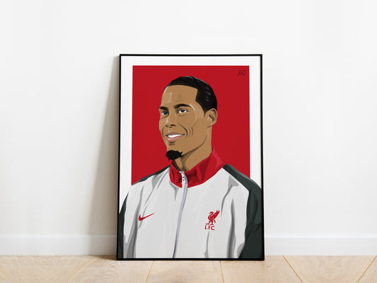 Virgil Van Dijk Portrait Liverpool Poster - KDDesigns6
