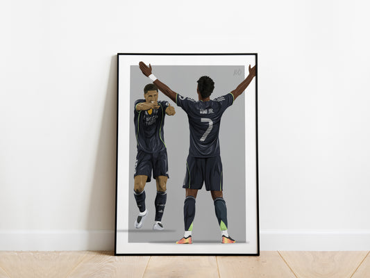 Vinicius Jr, Jude Bellingham Celebration Real Madrid Poster - KDDesigns6