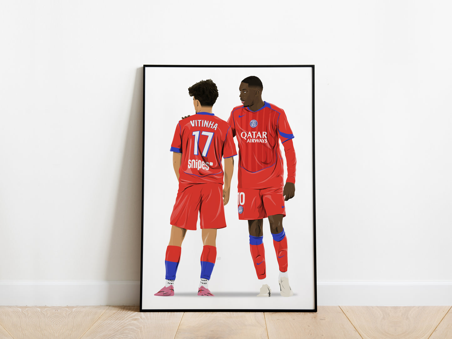 Vitinha and Ousmane Dembele 25/26 PSG Poster - KDDesigns6