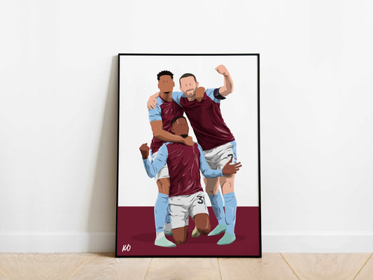 Ollie Watkins, Leon Bailey, John McGinn Aston Villa Poster - KDDesigns6