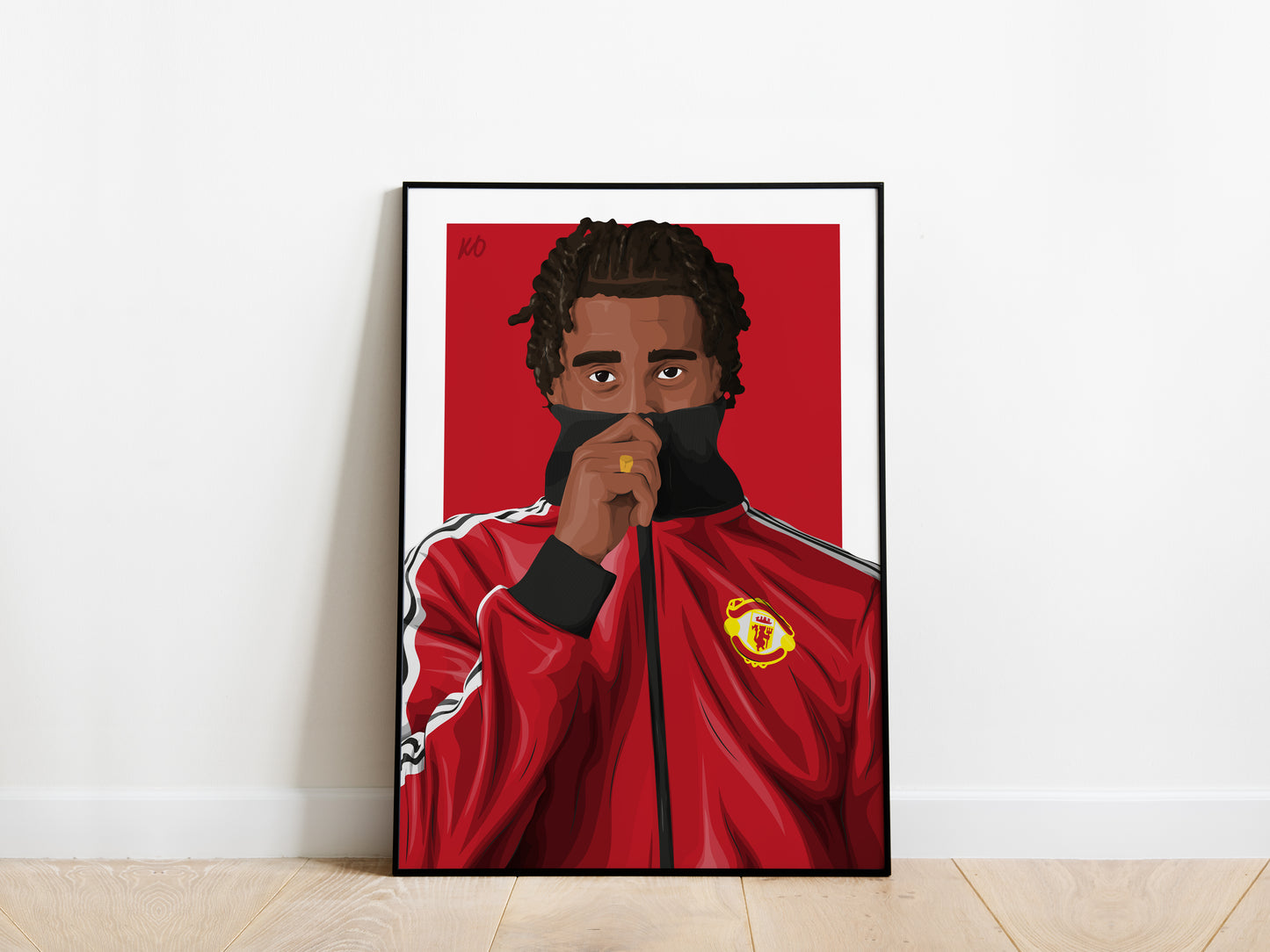 Leny Yoro Portrait Manchester United Poster