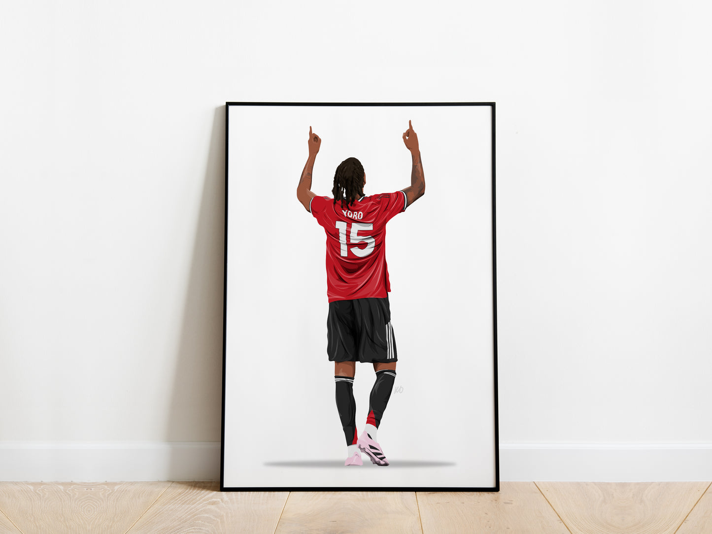 Leny Yoro Celebration Manchester United Poster