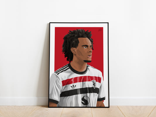 Joshua Zirkzee Portrait Manchester United Poster - KDDesigns6