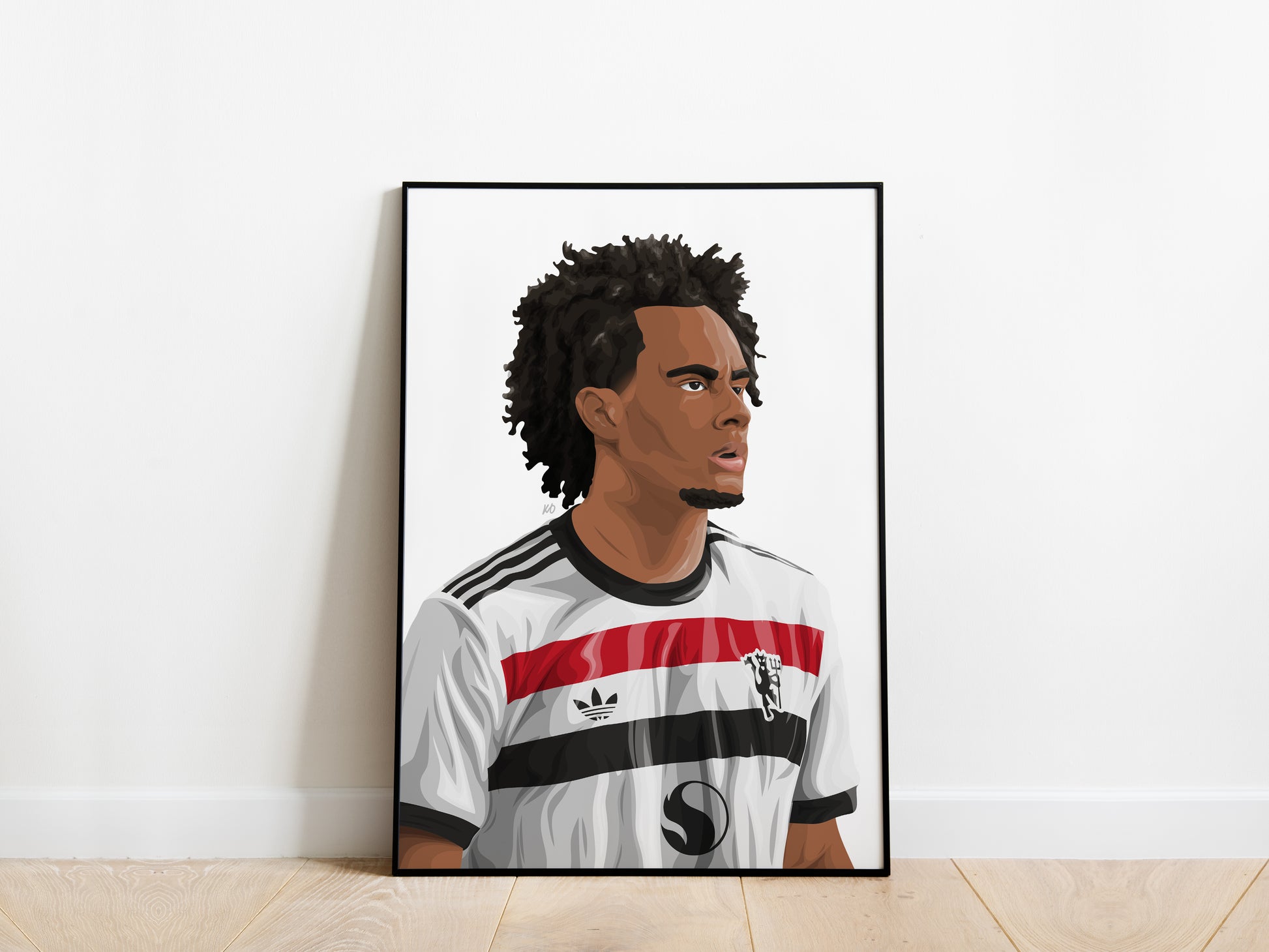 Joshua Zirkzee Portrait Manchester United Poster - KDDesigns6