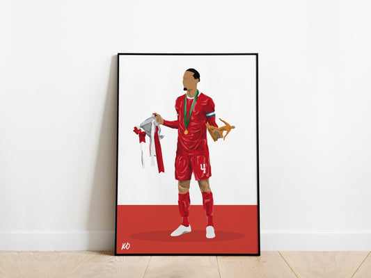 Virgil Van Dijk Carabao Cup Liverpool Poster - KDDesigns6