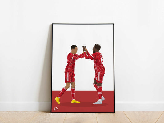 Alphonso Davies, Jamal Musiala Bayern Munich Poster KDDesigns6