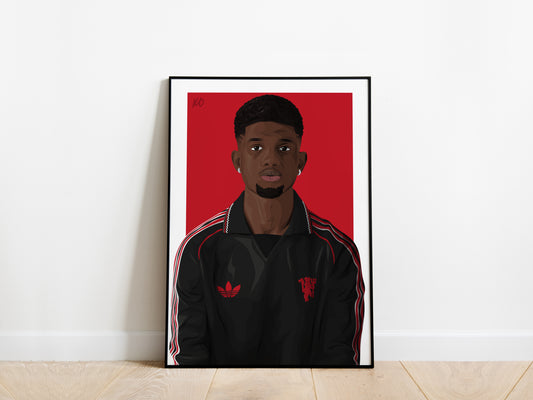 Amad Diallo Portrait Manchester United Poster