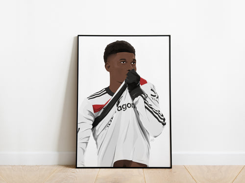 Amad Diallo Celebration Portrait Manchester United Poster - KDDesigns6
