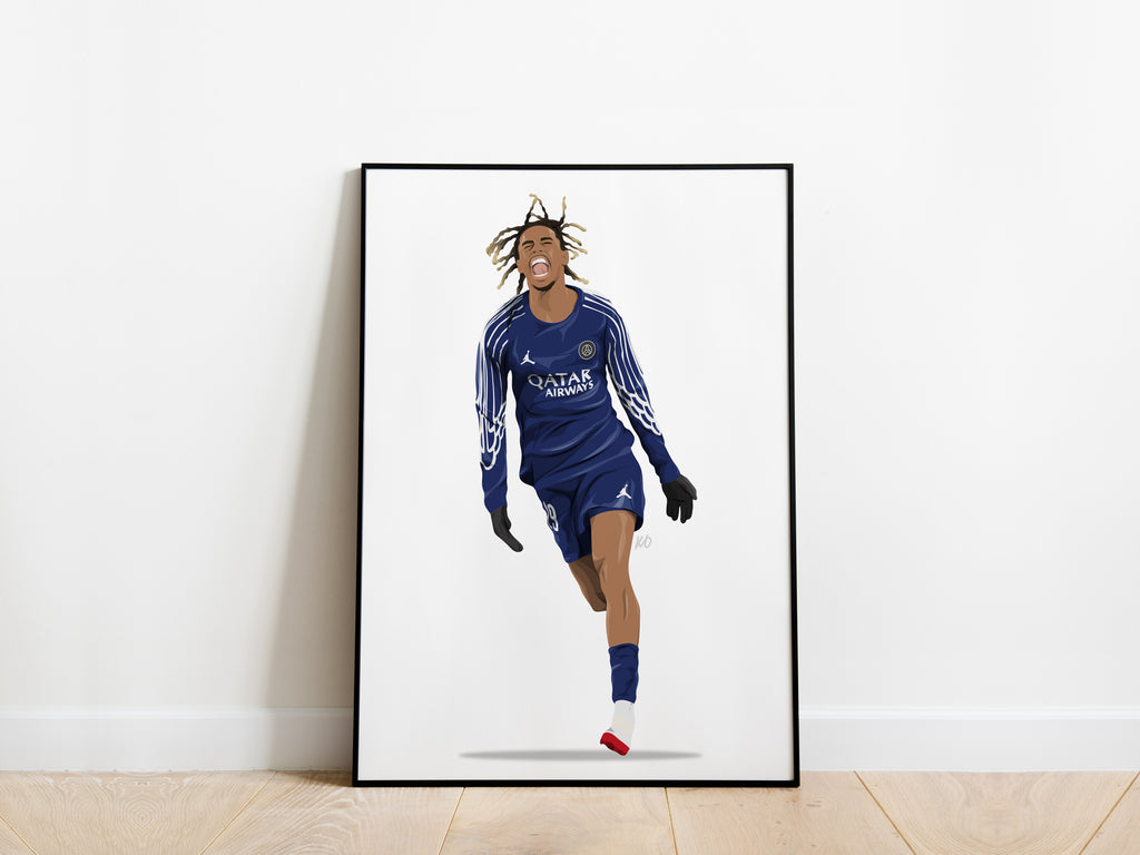 Bradley Barcola PSG Poster - KDDesigns6