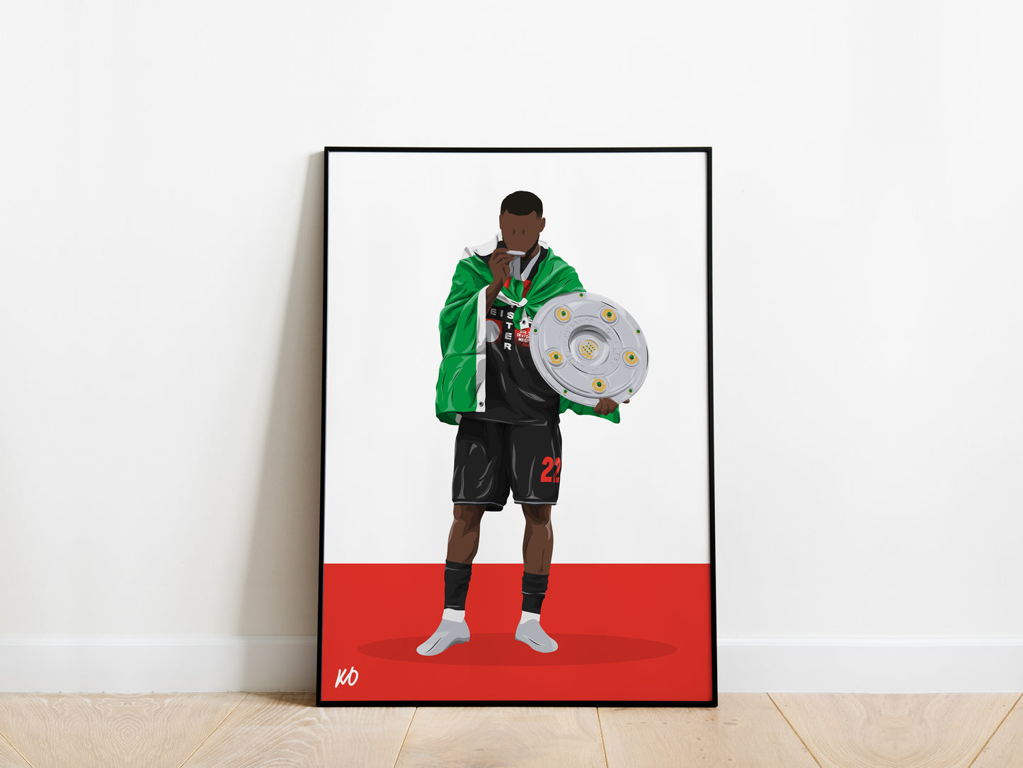 Victor Boniface Bundesliga Trophy Bayer Leverkusen Poster