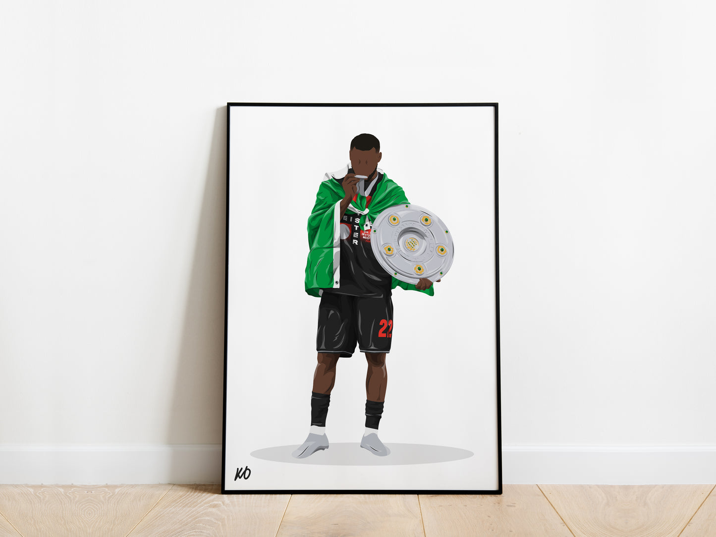 Victor Boniface Bundesliga Trophy Bayer Leverkusen Poster