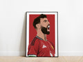 Bruno Fernandes Celebration Portrait Manchester United Poster