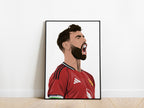 Bruno Fernandes Celebration Portrait Manchester United Poster