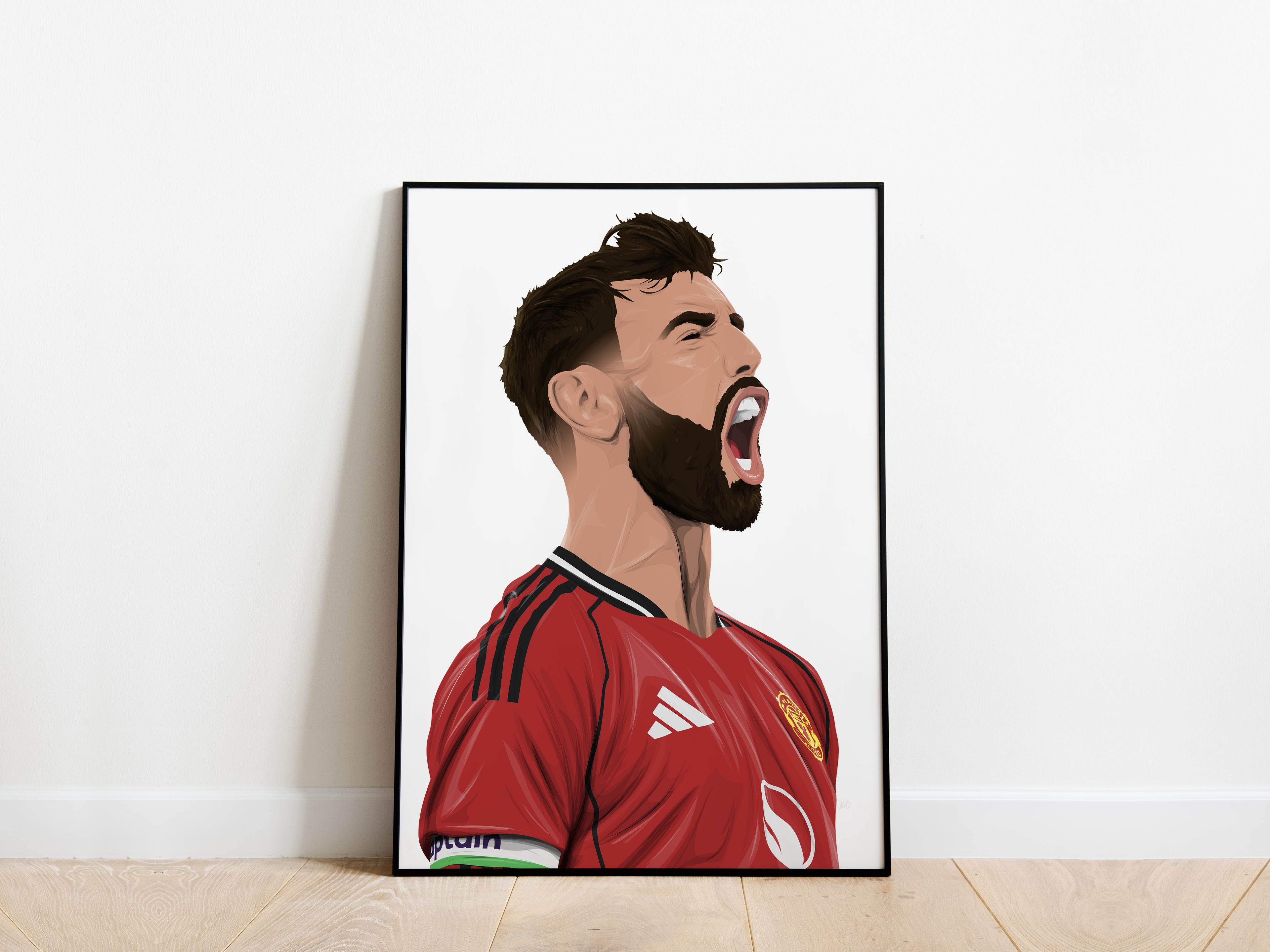 Bruno Fernandes Celebration Portrait Manchester United Poster