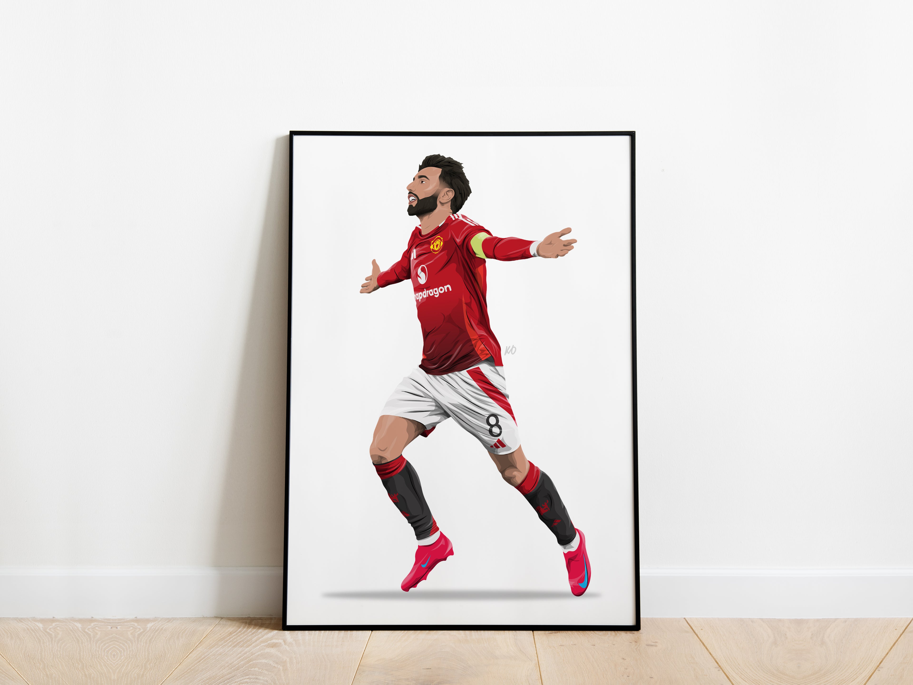 Bruno Fernandes Hat Trick Celebration Manchester United Poster - KDDesigns6