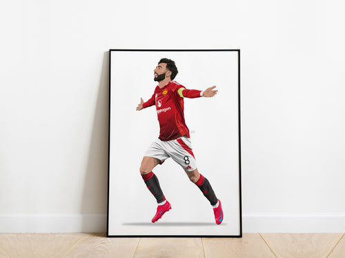 Bruno Fernandes Hat Trick Celebration Manchester United Poster - KDDesigns6