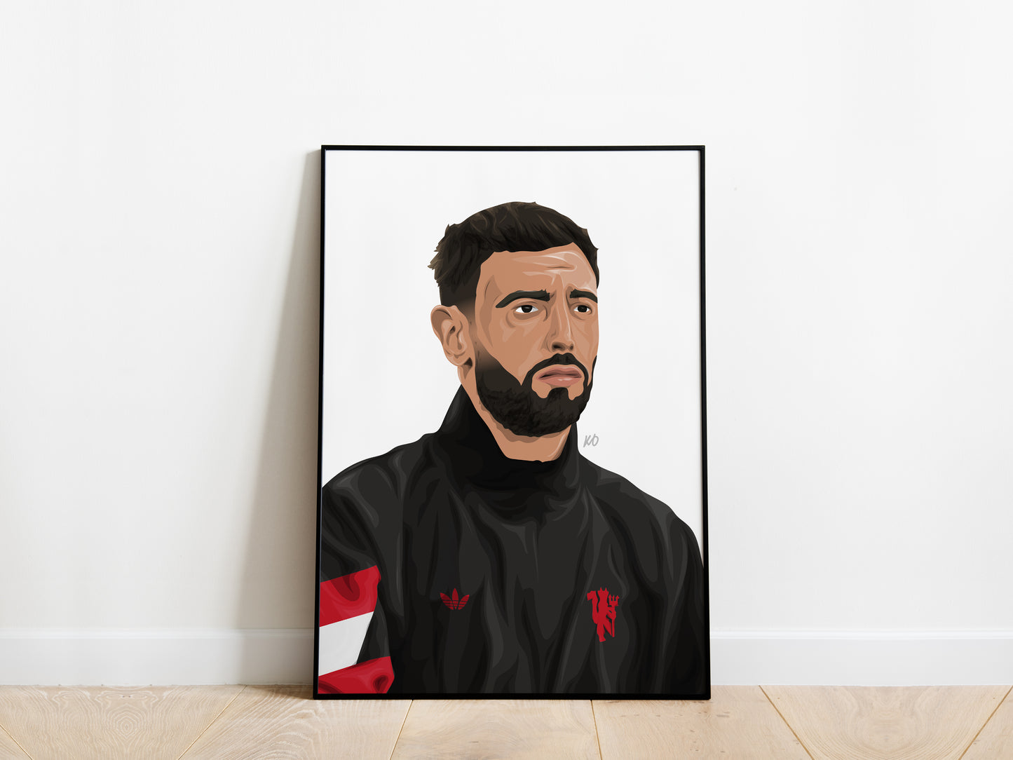 Bruno Fernandes Portrait Manchester United Poster