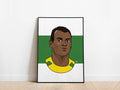 Cafu Portrait 2002 World Cup Brazil Poster - KDDesigns6