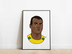 Cafu Portrait 2002 World Cup Brazil Poster - KDDesigns6