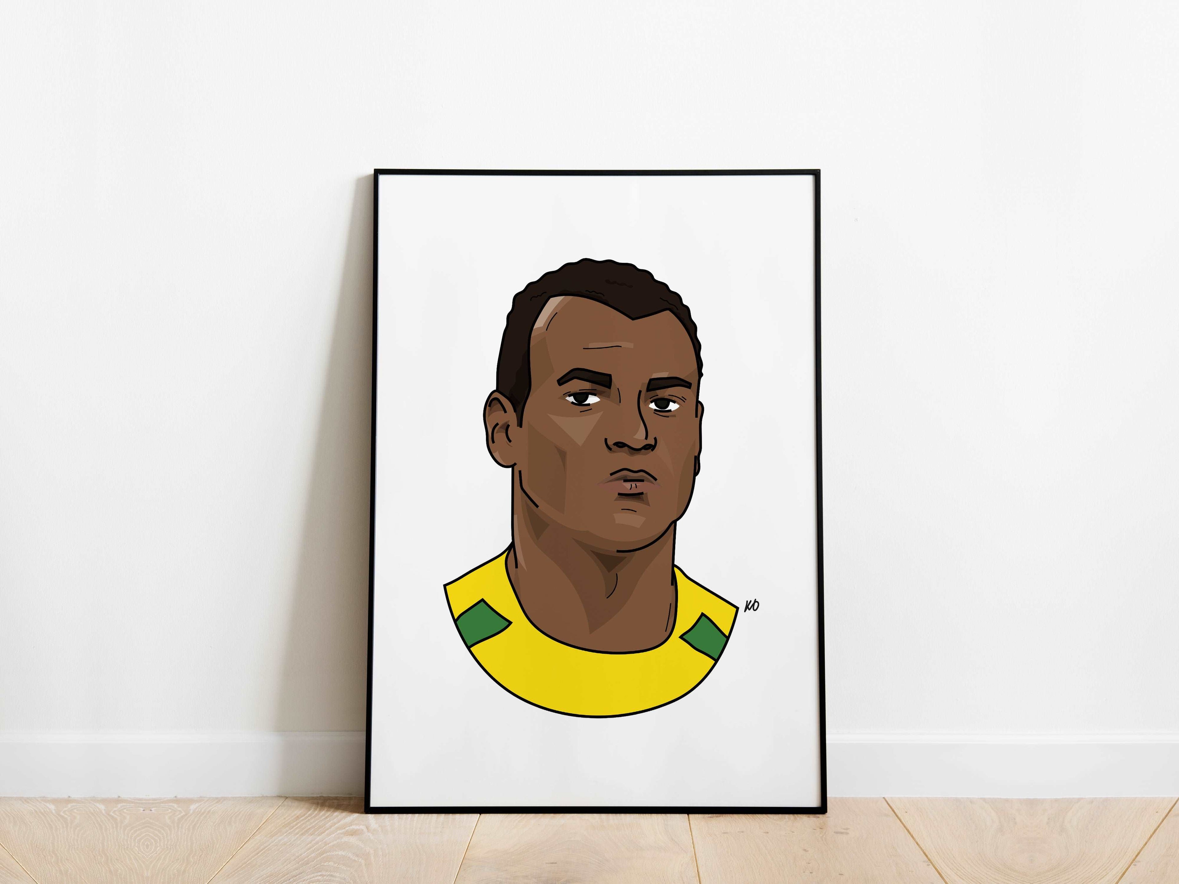 Cafu Portrait 2002 World Cup Brazil Poster - KDDesigns6