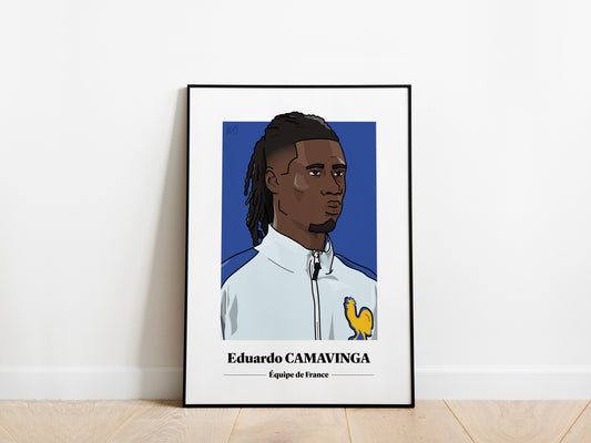 Eduardo Camavinga Portrait France Poster
