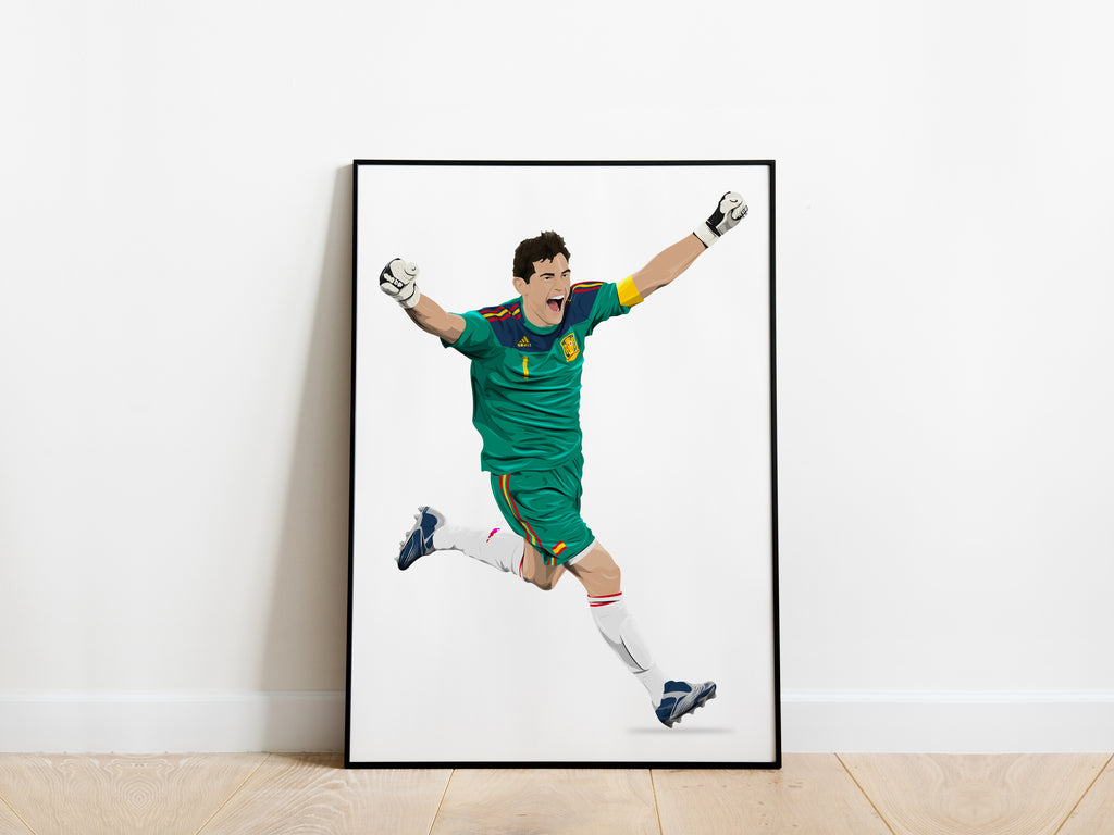 Iker Casillas 2010 World Cup Final Celebration Spain Poster